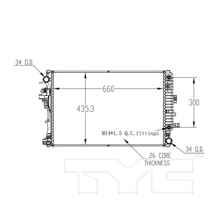 Tyc Radiator Assembly, 13574 13574